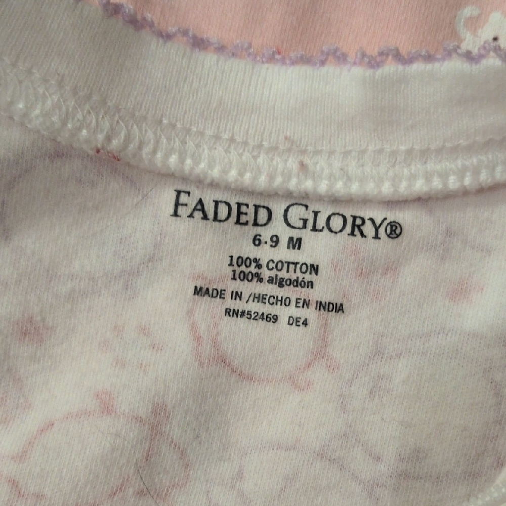 Faded Glory Kids One Pieces Footies - Purple, Pink, White - Picture 2 of 7